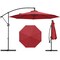 10ft Cantilever Patio Hanging Umbrella with Base, Crank Handle and Air Vent